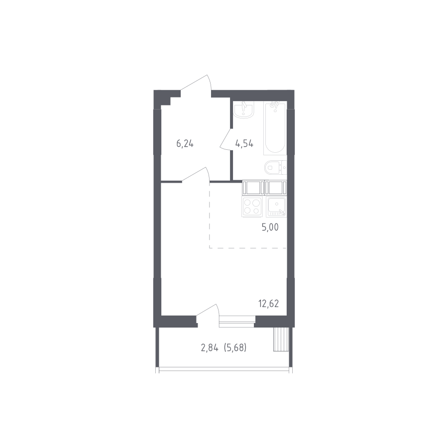 Купить 1-комнатную студийную квартиру №248 в корпусе №3 в ЖК «Егорово ...