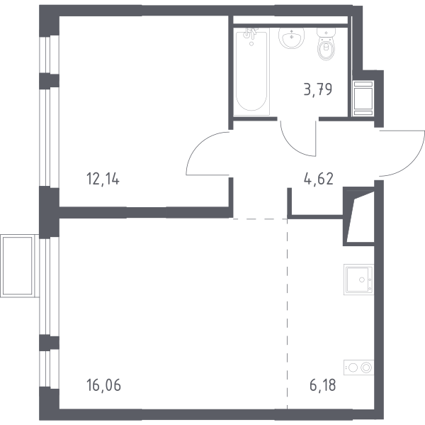 Купить 2-комнатную квартиру №172 в корпусе №4.1 в ЖК «Горки Парк» от ...