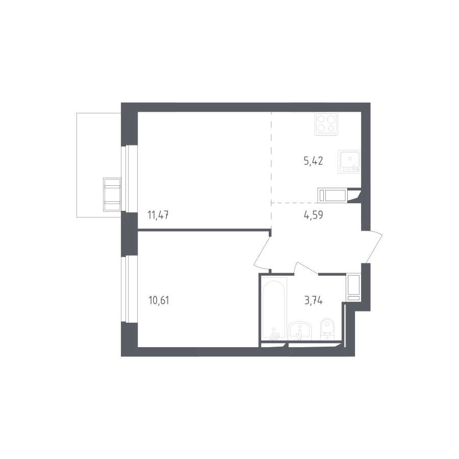 Купить 2-комнатную квартиру №194 в корпусе №4.1 в ЖК «Горки Парк» от ...