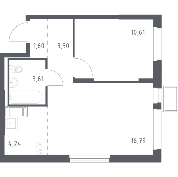 Купить 2-комнатную квартиру №289 в корпусе №4.1 в ЖК «Горки Парк» от ...