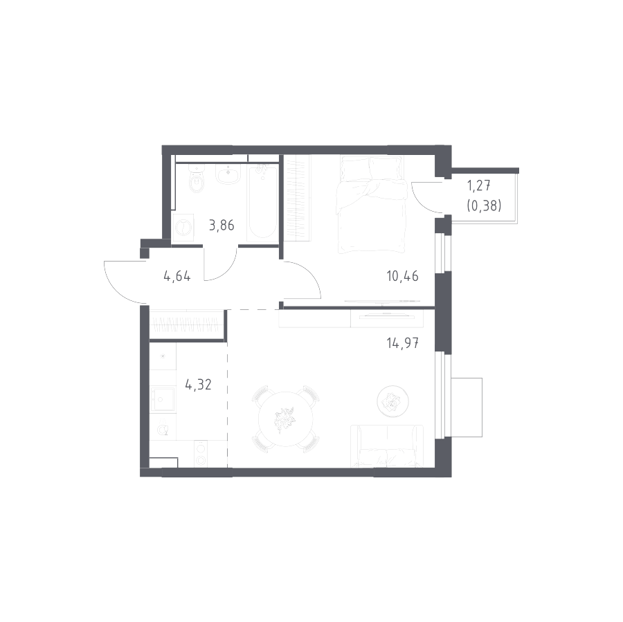 Купить 2-комнатную квартиру №49 в корпусе №5 в ЖК «Мытищи Парк» от ...