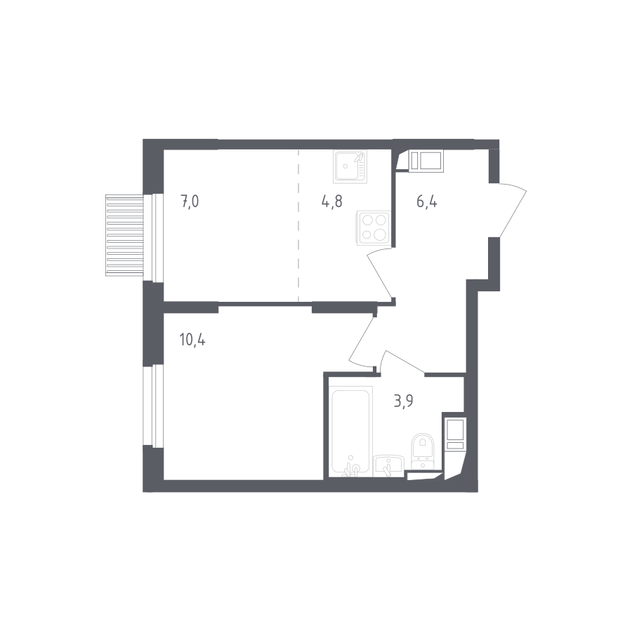 Купить 2-комнатную квартиру №1111 в корпусе №3 в ЖК «Мытищи Парк» от ...