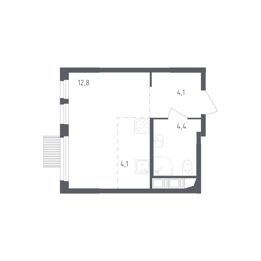 Купить 1-комнатную студийную квартиру №491 в корпусе №3 в ЖК «Мытищи ...